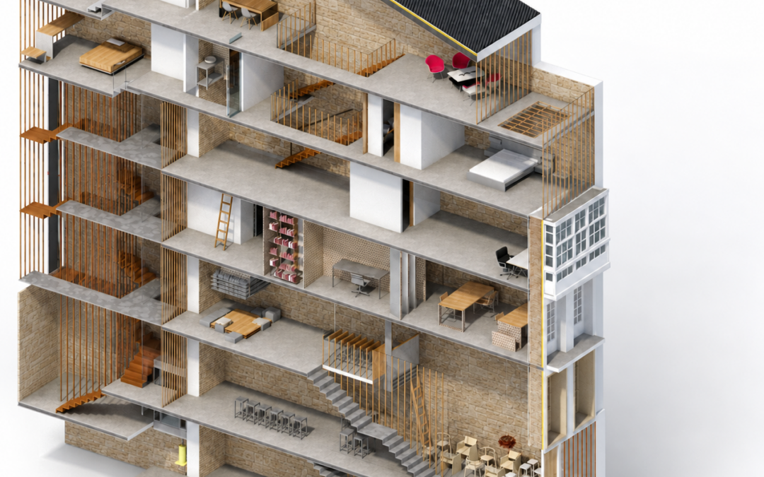 Rehabilitación · Edificio entre medianeras, A Coruña