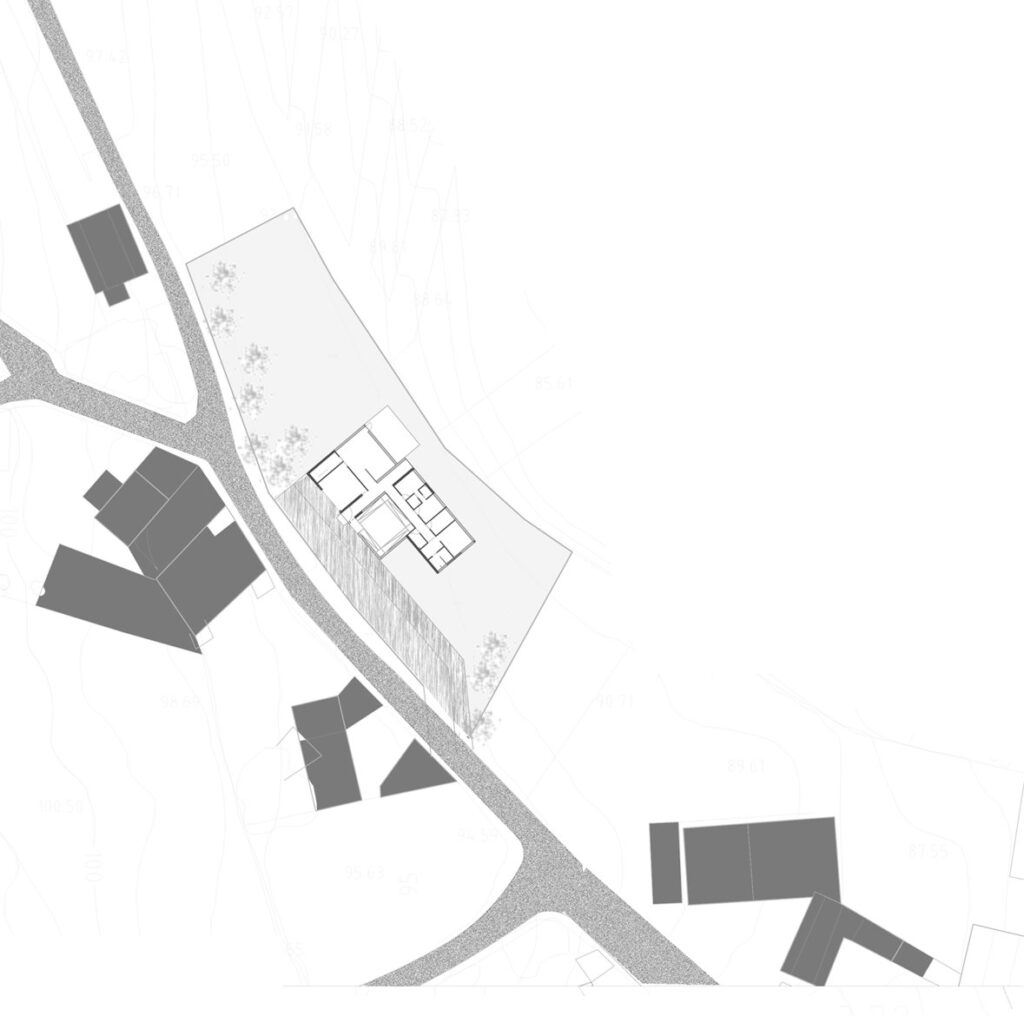 Casa para un mago · plano de situacion de la parcela en Razo