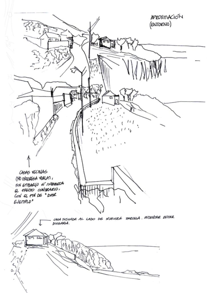 Casa para un mago · croquis de aproximacion al entorno