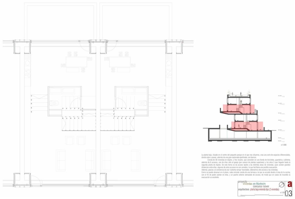 Planta baja vivienda tipo duplex · Viviendas en Manheim