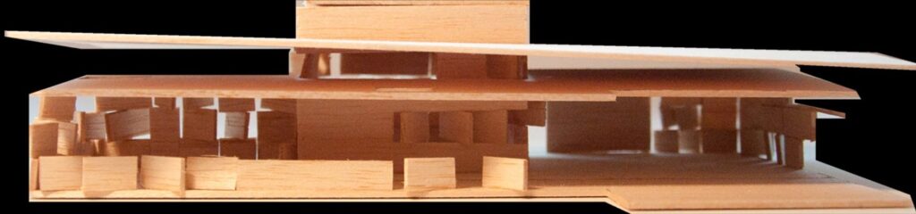 Casa para un mago · maqueta, vista lateral