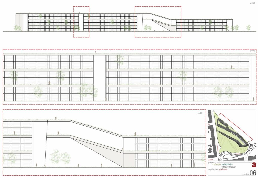 Alzado norte · Viviendas en Manheim