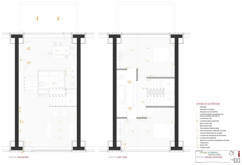 Instalaciones electricas del duplex · Viviendas en Manheim
