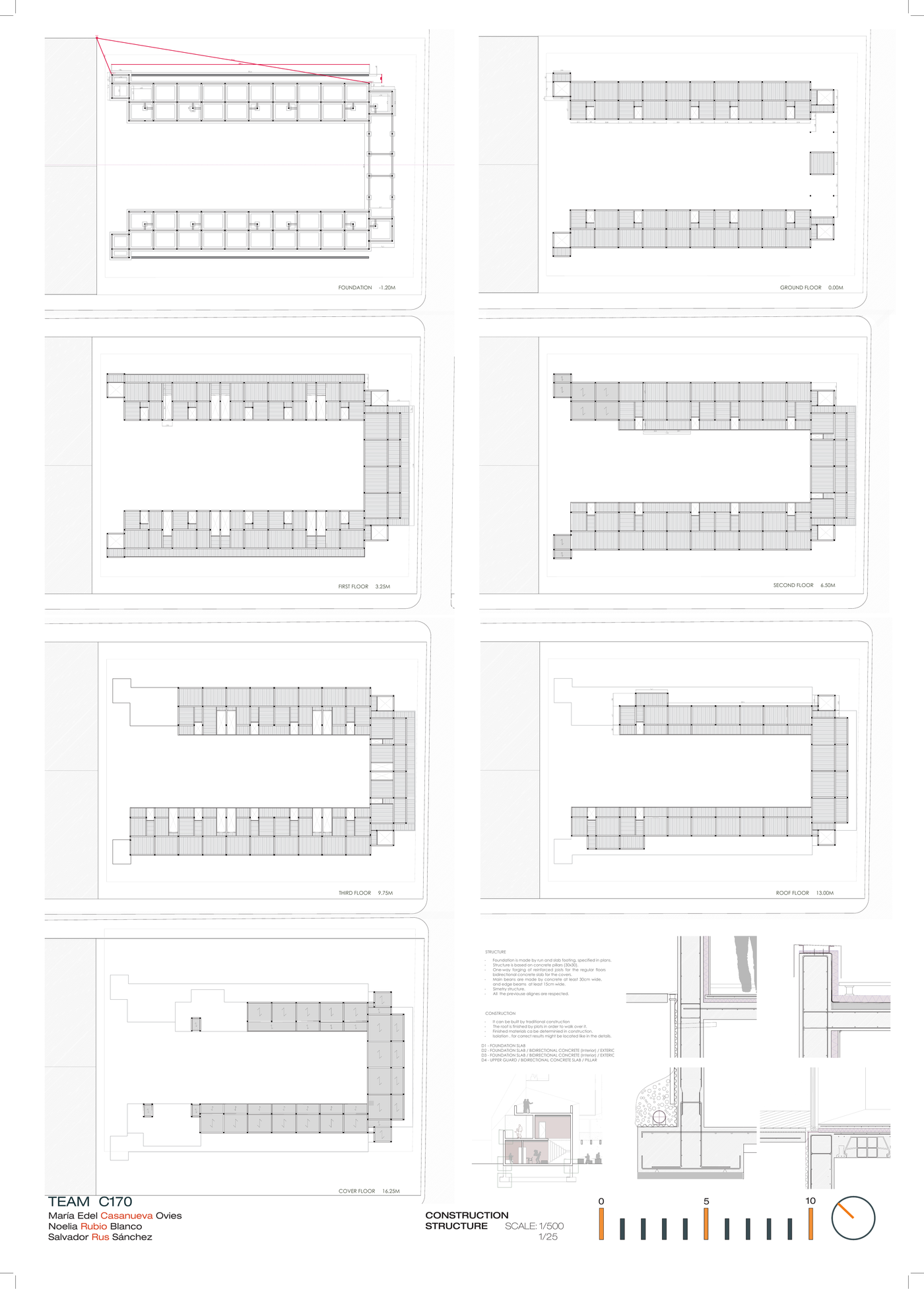 Render exterior del complejo residencial de Dahran y planta baja 1/250
