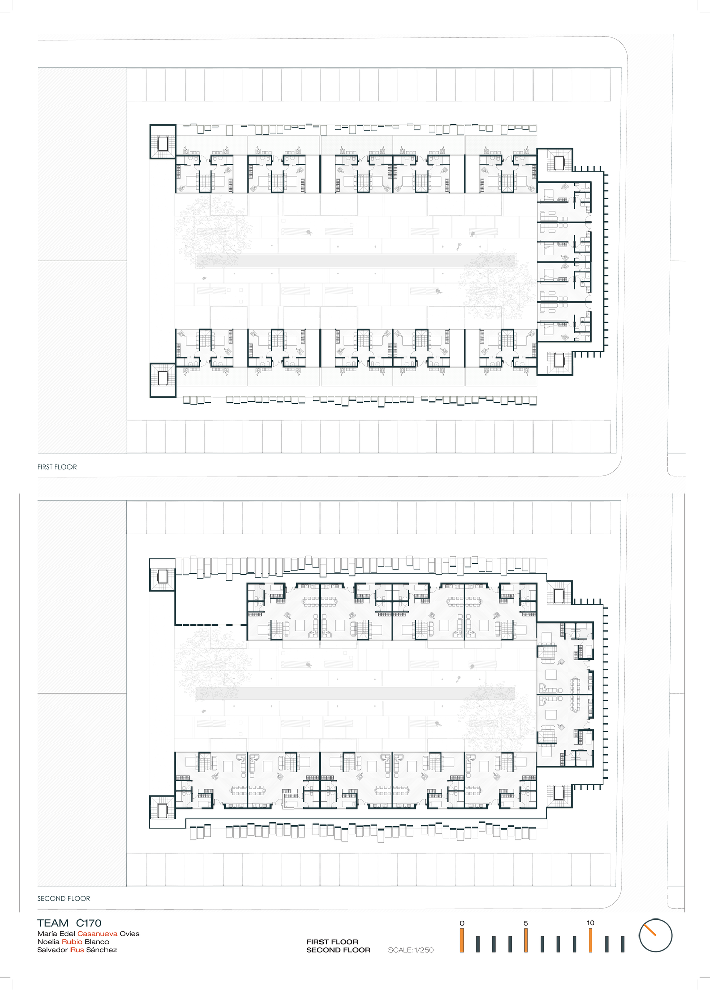 Planta de cubierta del complejo residencial de Dahran, 1/250